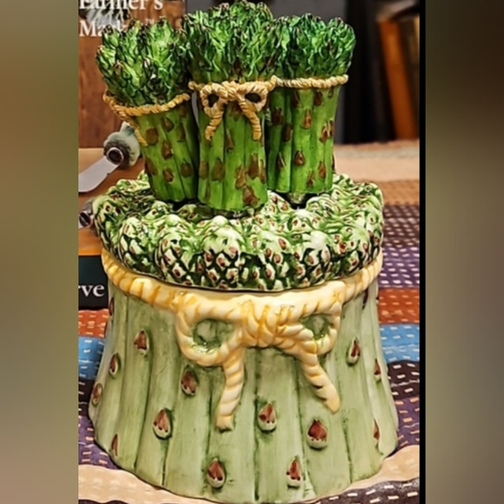 Spread 'n Serve Cheese Dip Sauce Asparagus Pattern Set